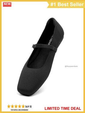 Knit Square Toe Slip On Ballet Flats Mary Jane Casual Work Shoes